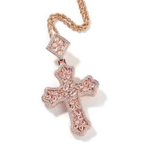 sparkled gem necklace (Rose Gold)